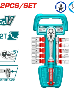 Alternative view of Set di bussole 1/4” e accessori, 12 pezzi