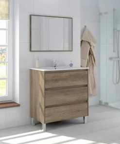 Alternative view of Mobile da bagno "Dakota" mobile con cassetti in legno rovere Nordik